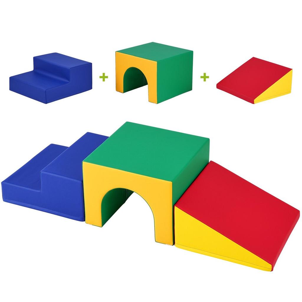 Single Tunnel Climber, Toddler Playset, Foam Climbing Blocks for Toddlers, Kids Tunnel Maze with Stairs and Ramp, Indoor for Toddlers and Preschoolers
