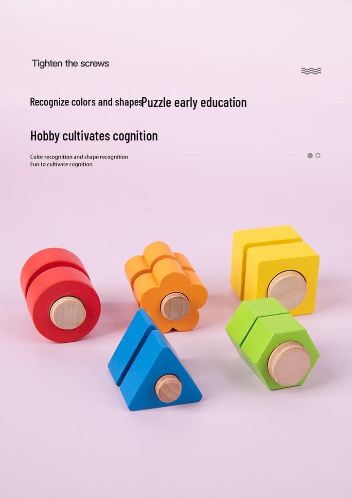 Educational Wooden Toy: Develop Cognitive & Fine Motor Skills with Colorful Nut-Shaped Pegs