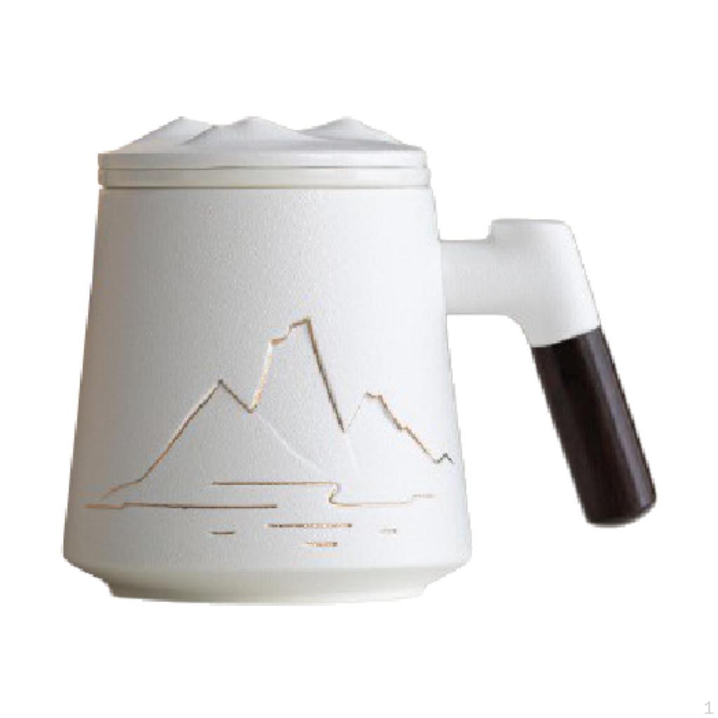 Ceramic Beverage Cup with Handle, Ideal for Morning Tea or Coffee Use