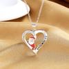 Luxury Heart-shaped Santa Pendant Necklace - Festive Jewelry for Women