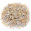 50-100pcs/lot CCB Spacer Beads KC Gold Big Hole Loose Rings Beads For Jewelry Making DIY Bracelet Necklce Accessories Inner4/6mm