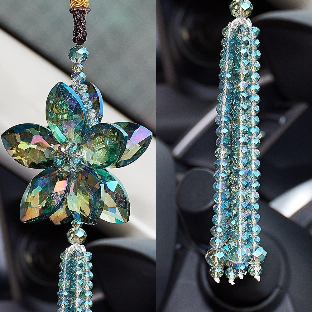 Auto Rückspiegel Hängen Zubehör Künstliche Kristall Blume Charm Anhänger Ornamente Glück Auto Innen Dekoration Dekor