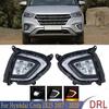 1Pair For Hyundai Creta IX25 2017 2018   Front Bumper LED DRL Daytime Running Light Fog Lamp