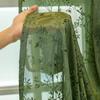1pc Branch Embroidery Sheer Curtain 1PC Vintage Design with Grommet Hanging for Living Room Bedroom Balcony Kitchen Ready Made