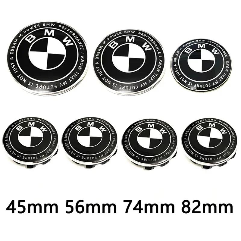 7Pcs 82mm 74mm 56mm 45mm Used For The 50th Anniversary Of BMW/new Black And White Badge ABS Badge For Wheel Rim And Hub Cap
