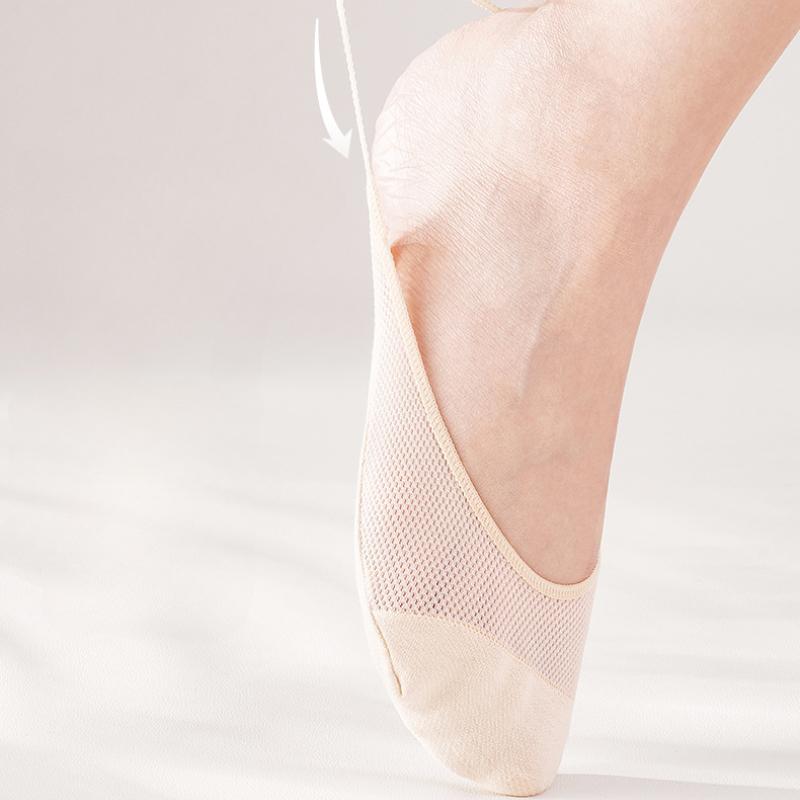 Spring and Summer Mesh Half Palm Socks Thin Sponge Cushion Garter Socks Invisible Non-slip Socks