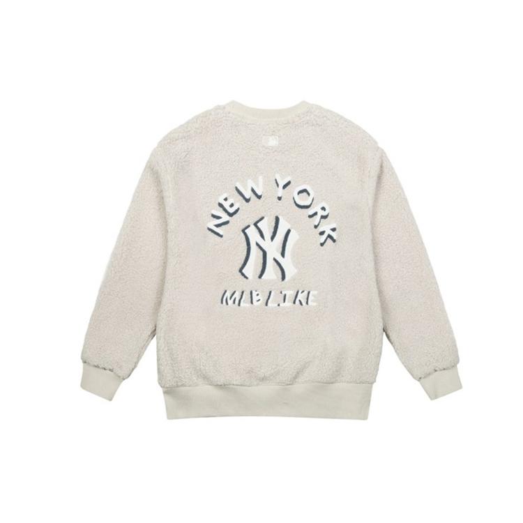 Толстовки MLB New York Yankees Унисекс Кремовый Круглый вырез Умеренный Обычный 31MTF2061-50B XXL