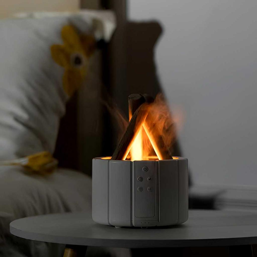 Aromatherapy Diffuser with Wooden Stick-remote Control, White Noise, Air Humidifier Warming Function and 7-color LED Light.