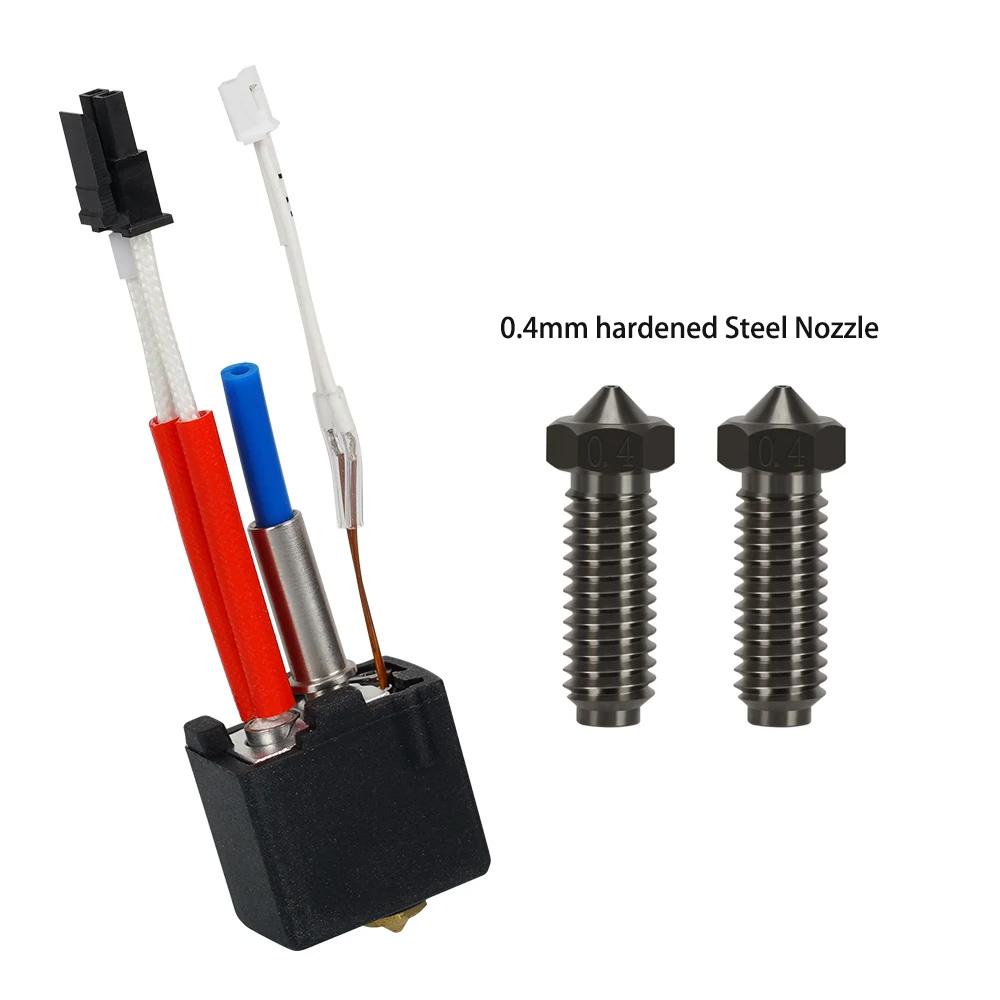For Anycubic Kobra 2 Hotend 24V 60W Throat For Kobra 2 Hotend Nozzle Thermistor Heat Block Nozzle Heating Rod Telfon Tube