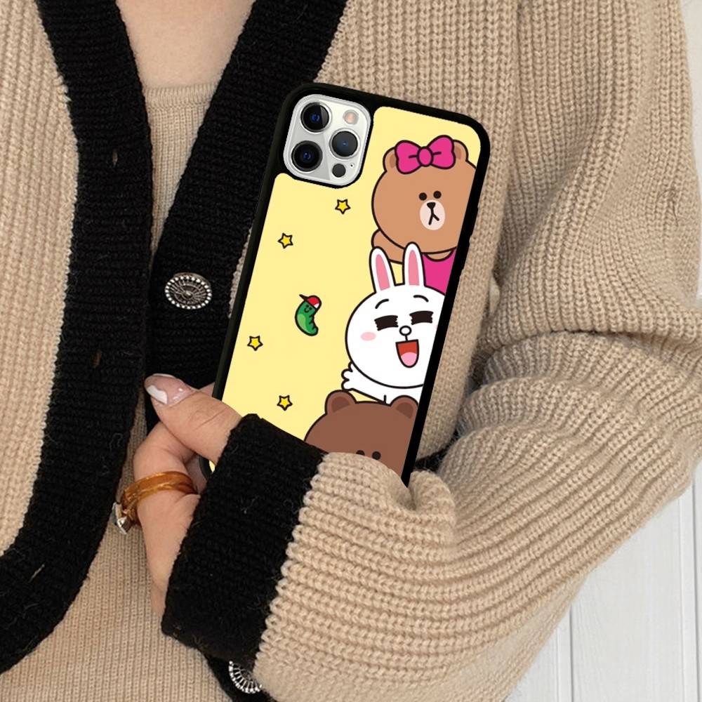 Cartoon Cute C-Cony B-Brown Phone Case For Iphone 11 12 13 14 15 Pro Max 17 16 Plus Hard PC+TPU Back Cover