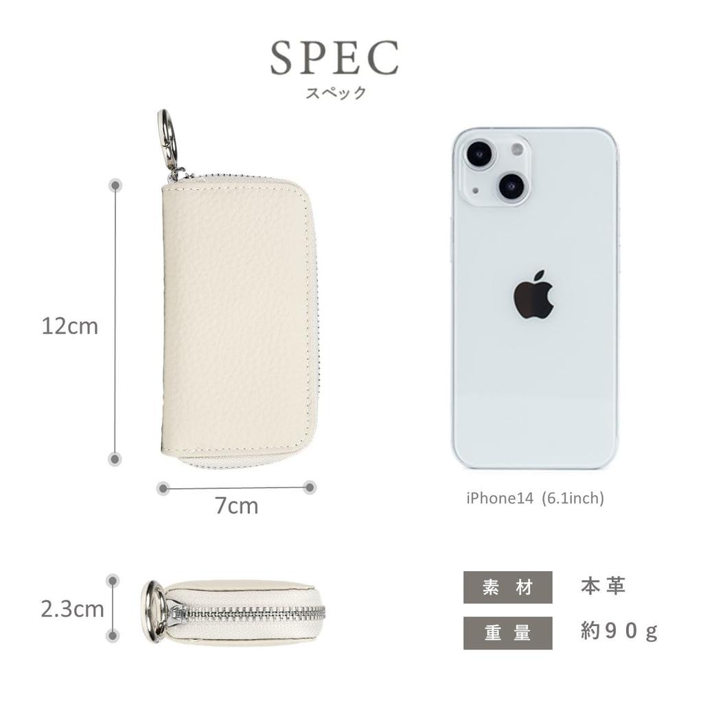 YuHaru Piele Naturală Card Cheie Cheie Inteligentă Cheie Auto 2 Card Interior Carabină Mare Fildeș Carcasă Femei, Carcasă, Carcasă, Carcasă, Blocare 6 Chei, Buzunare, Sloturi,