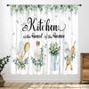 Rustic Kitchen Curtains,Retro Fork Spoon Wooden Plank Farmhouse Country Cooking Theme Funny Quotes Window Treatment for Bedroom