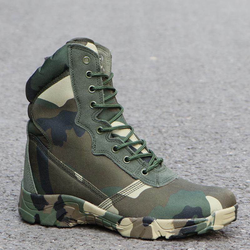 Outdoor Men's Boots High Top Python Camouflage Combat Boots Tactical Desert Boots Men Shoes  Motorcycle Boots Woman
