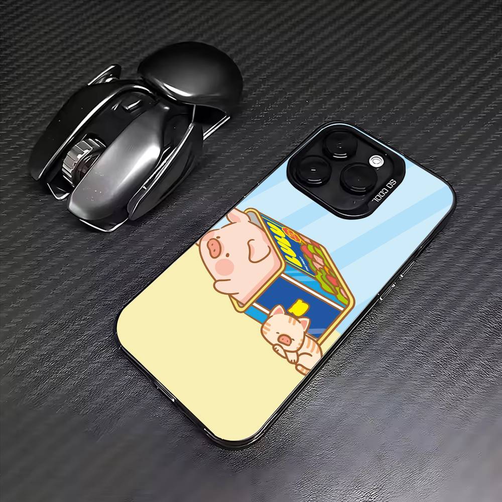 

LuLu the piggy Phone Case For iPhone17,16,15,14,13,12,11 Plus,Pro Max Colored Silver Plated Inside Cover iPhone15promax