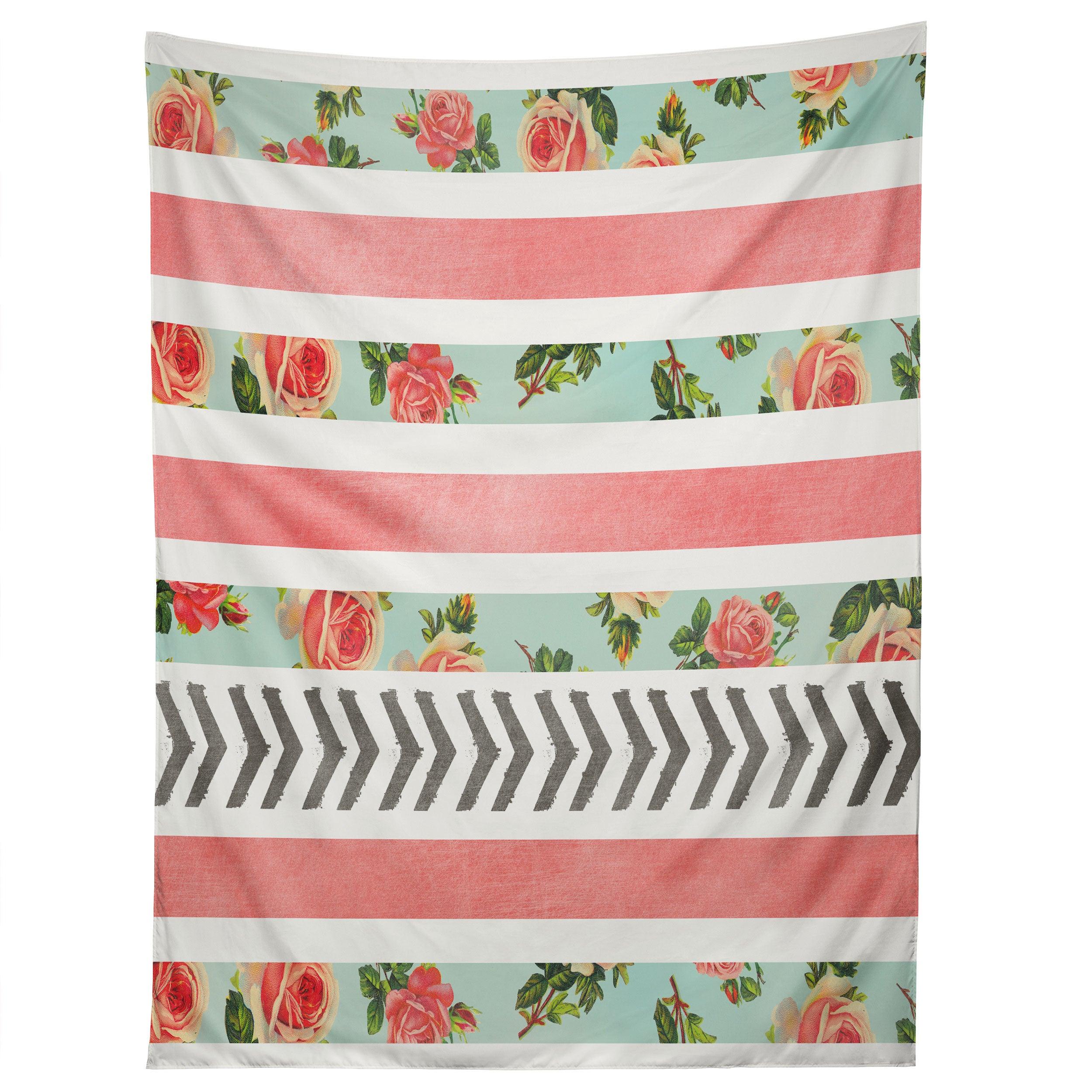 FLORAL STRIPES AND ARROWS tapestry 75x100