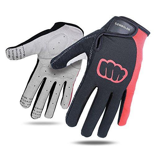 Zmart Red L Cycling Gloves Sport Full Finger Anti-Slip Gel Pad Bike MTB Road Bike Bicycle Touch Screen