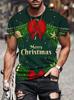 Christmas Mens T-Shirt Summer Funny Santa Claus Print Men's Clothes O-Neck Men's Short Sleeve T-Shirts Loose Vintage Y2k Clothes