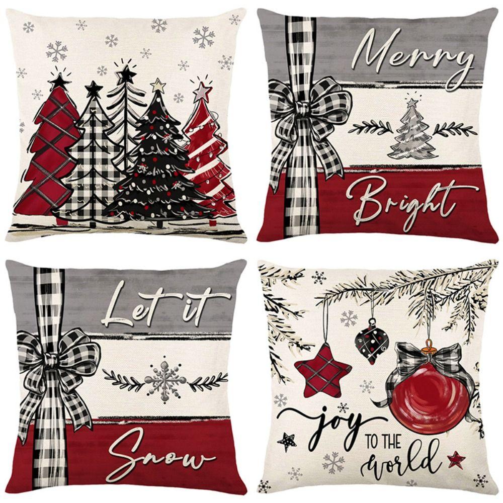 2Pcs 45x45cm Xmas Throw Pillow Case Microfiber Pillow Shell Sofa Pillowcase Children