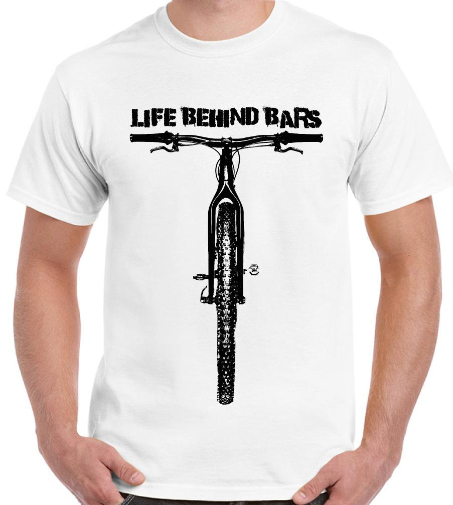 Cycling T-Shirt Mens Funny Life Behind Bars Cyclist Bike Bicycle S