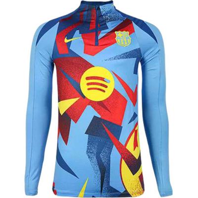 Dri-Fit Barcelona Rozcvičovací límec Dlouhý rukáv Fotbalové tričko Pánské topy HF9163-413