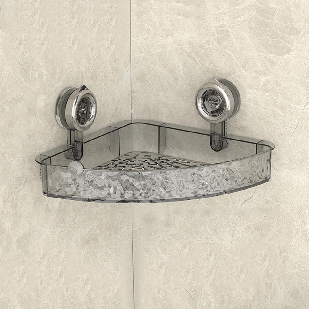 Glacier Pattern Suction Cup Shelf Multifunction Transparent Storage Holder Wall Mounted Strong Sucker Rack for Home Bathroom