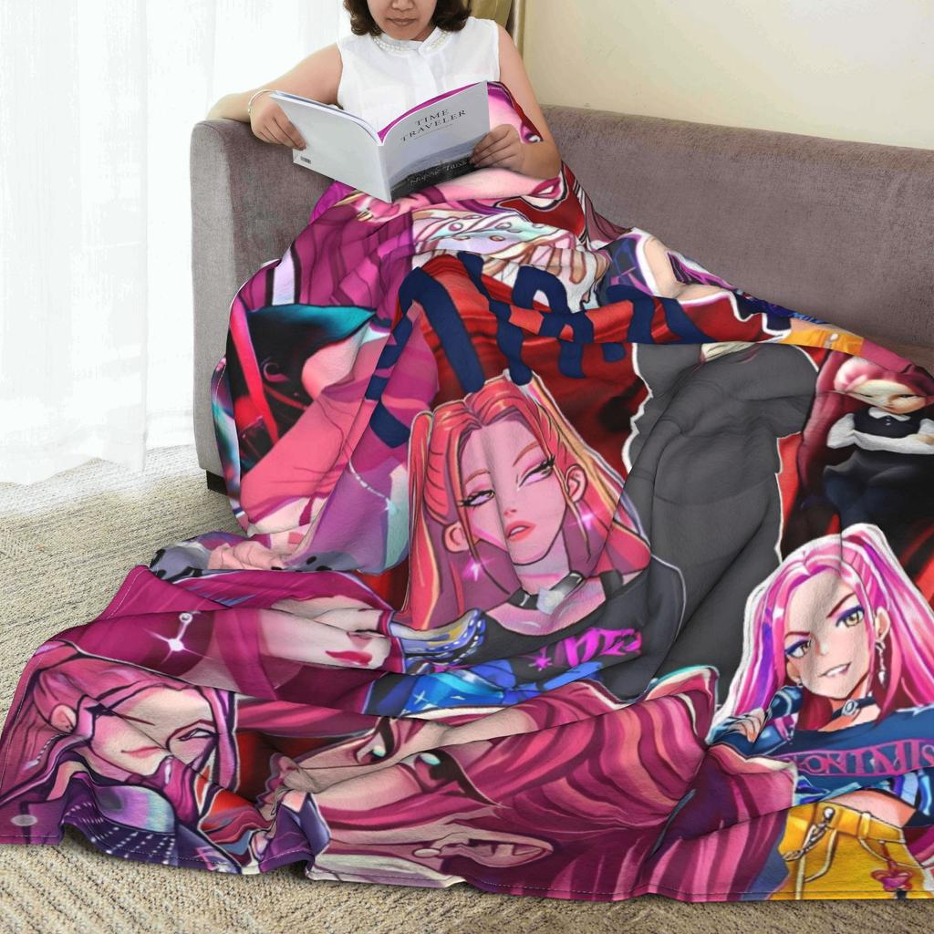 Huntrix KPop Demon Hunters Mira Zoey Rumi Blanket  Picnic Flannel Throw Blanket For Outdoor Soft Design Quality Bedspread Gift