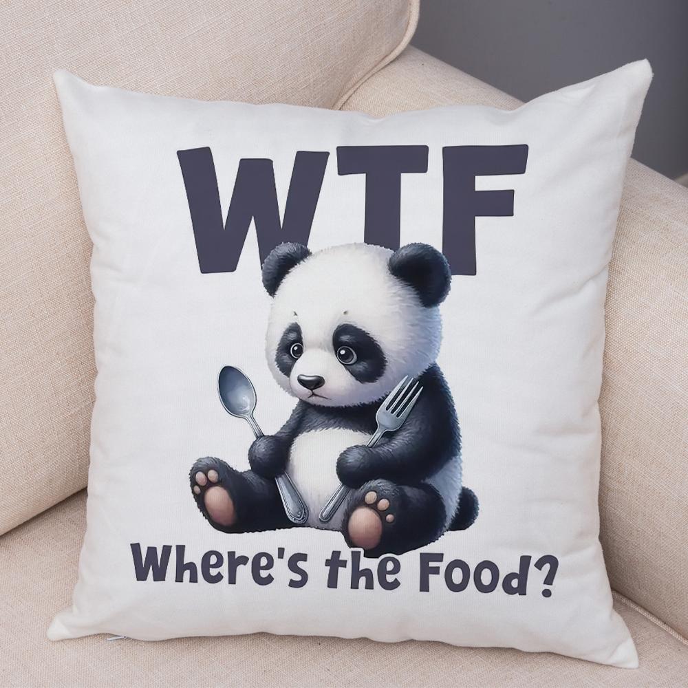 Smiling Monkey Pillowcase Double Print Do Not Disturb Sloth Cushion Cover Soft Plush Sassy Duck Pillowcase for Sofa Home Car