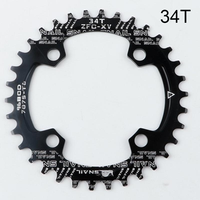 SNAIL 96bcd chainring mtb Mtb single chainring 32T/34T/36T Bicycle chain ring crown 32 teeth mtb Round Narrow Wide bike parts 34T Black
