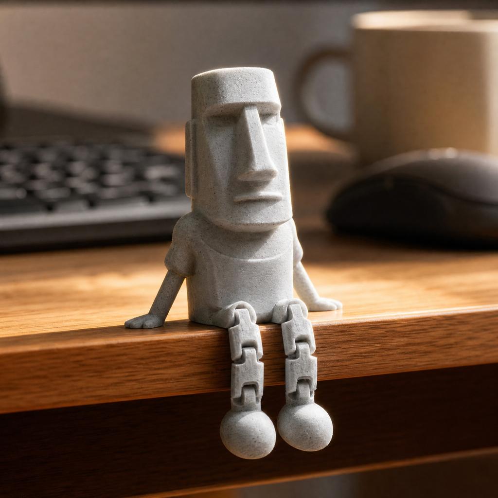 3D Printed Sitting Figure Desk Decoration Creative Toy Sculpture