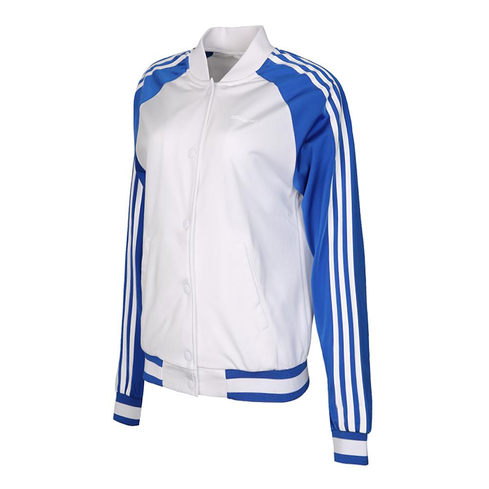 Adidas Neo CS Bomber Jacket Fashion Simple Versatile Striped Women Jackets Blue CV9594