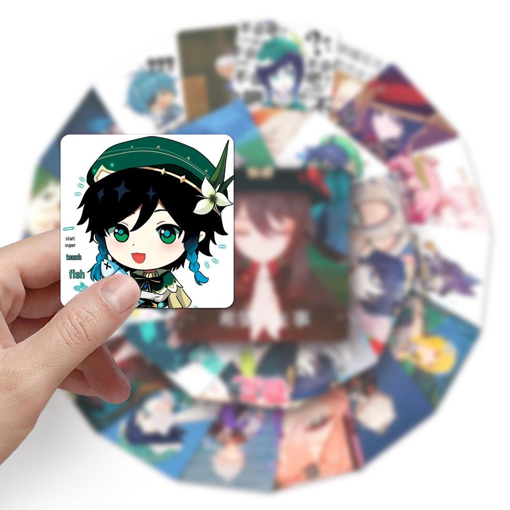 60 Lustige Genshin Impact Sticker - Wasserdichtes Cartoon DIY für Handyhüllen & Koffer