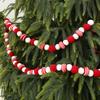 Christmas Felt Banner With Red White Balls For Holiday Decor And Window Display
