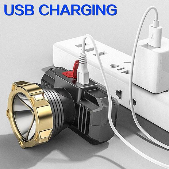 Süper Parlak LED Far USB Şarj Edilebilir Far Açık Hava Bisiklet Balıkçılık Kamp Baş Feneri
