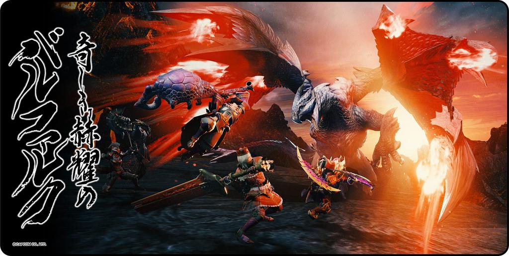 CAPCOM Monster Hunter Rise Gaming Mouse Pad, Strange and Brilliant Valfalk, Approx. W800 X H400 X D3mm, Made of Synthetic Rubber and Polyester