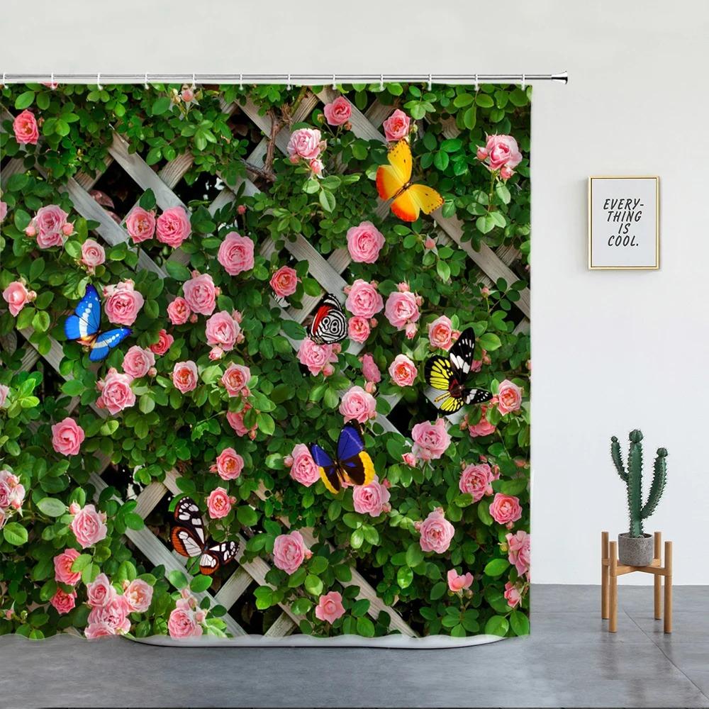 

European Rural Town Street Landscape Printing Shower Curtain For Bathroom Curtains Waterproof Polyester Home Decor With Hooks W60H190(CM)-1 Pcs