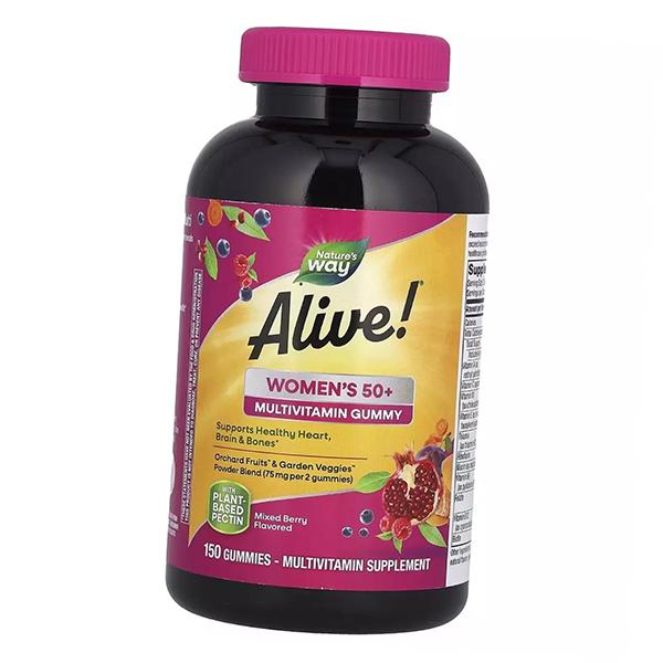 Витамины для женщин 50 +, Alive! Women's 50+ Gummy Multivitamins, Nature's Way (36344137)