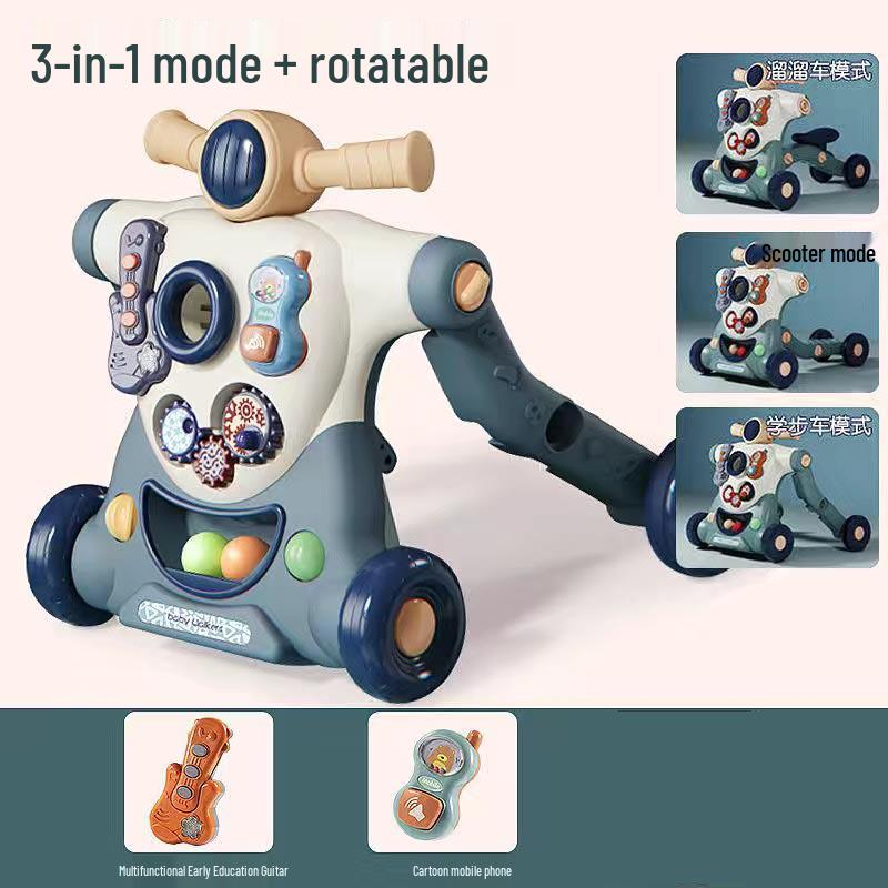 Adjustable 3-in-1 Baby Walker & Pushable Stroller Toy for Ages 0-3
