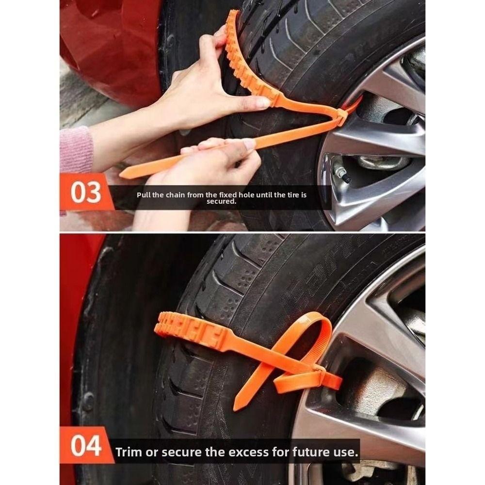 10/20Pcs Universal Anti-Skid Snow Chains Double Grooves Cable Ties Car Tire Strap  Winter