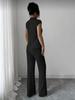 European Women's Solid Color Short-sleeve T-shirt & Ribbed Pants Set - 2025 Style