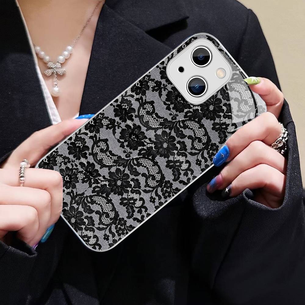 Lace Style Tempered Glass For Iphone 14 13 12 11 Pro Mini XS MAX 14Plus X XS XR Cover
