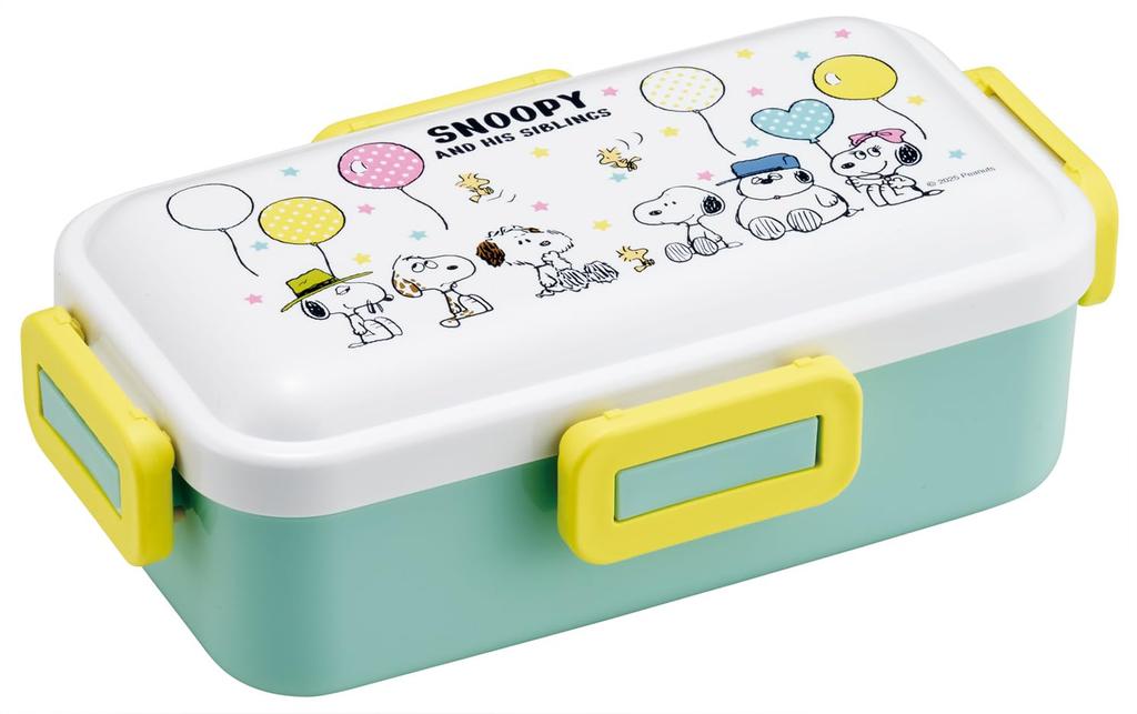 Skater Bento Single Hergestellt in Spülmaschine und Mikrowelle Snoopy Ballonbox, 530ml, Etage, Japan, Auslaufsicher, 4-Punkt-Verschluss, Sicher, Design, PFLB6AG-A