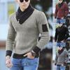 Men's Knitted Jacket Turtleneck Cardigan Sweater Winter Casual Long Sleeve Pullover Hoodies