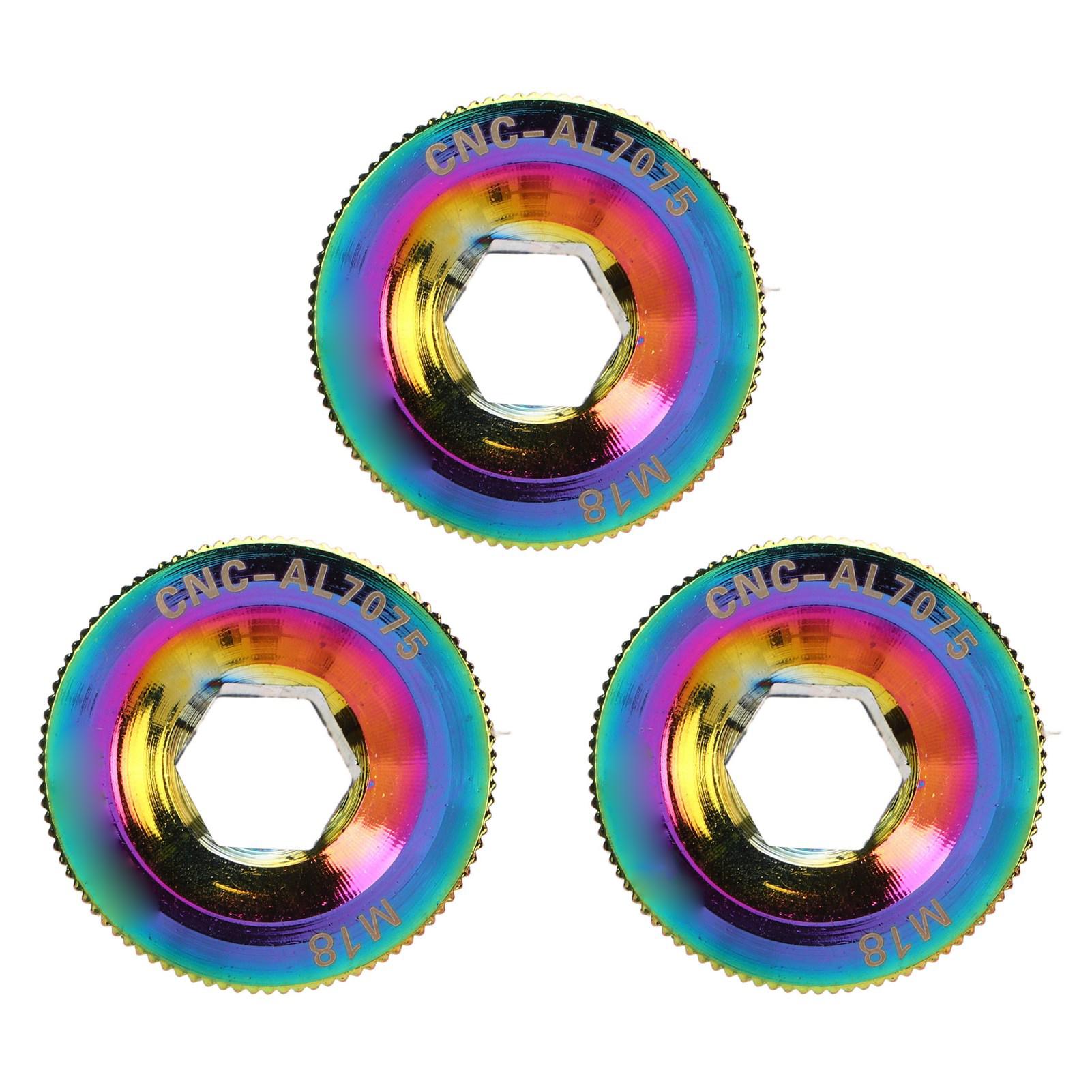 3pcs Bike Crank Screw Aluminium Alloy Crank Cover M18 Standard Thread Mountain Bike Fixing Screw for One Piece