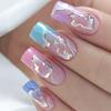 French Tip Press On Nails Long Coffin False Nails Press On Acrylic Glue On Nails Full Cover False Nails Wearable Fake Nails Set