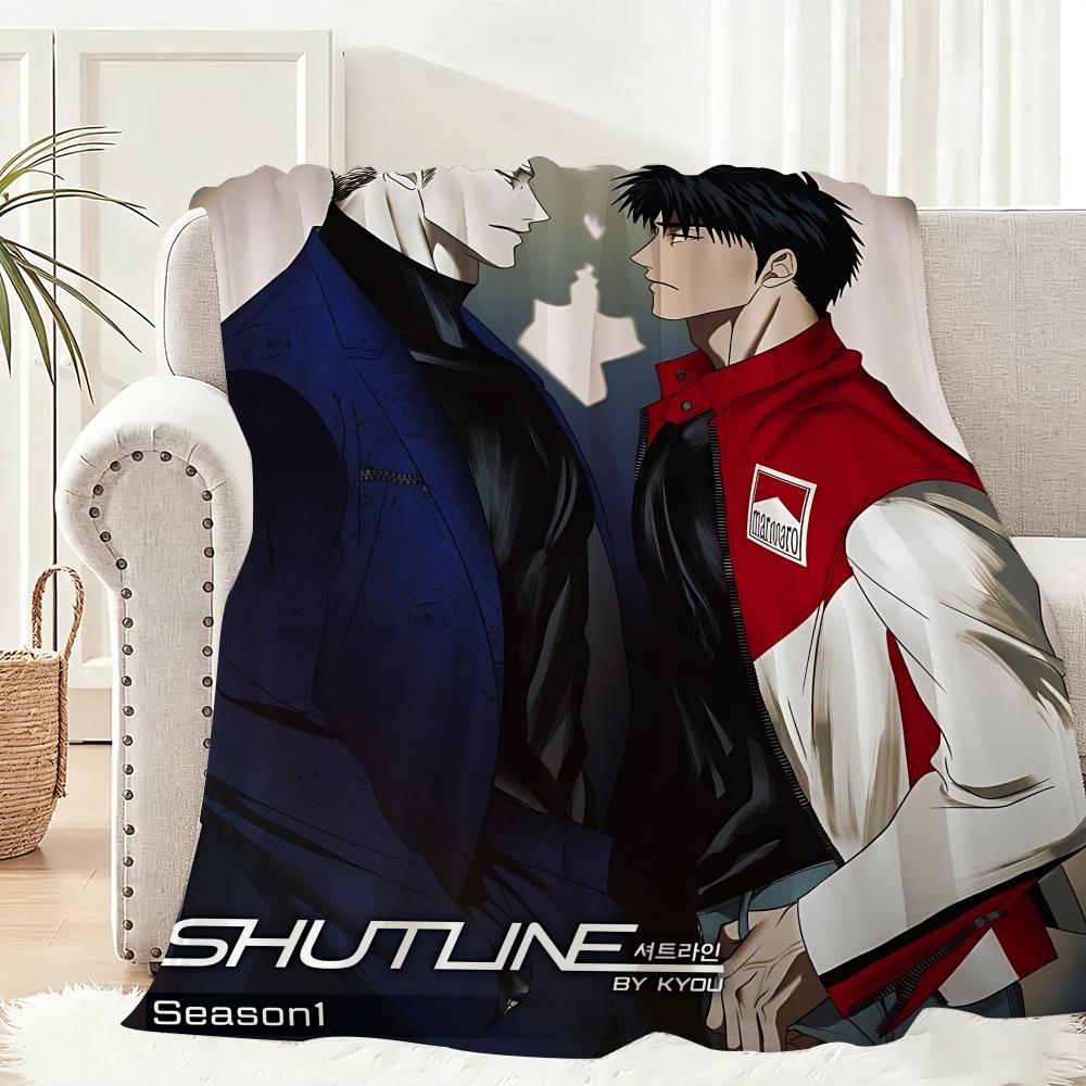 Anime Shutline Cool Jake And Shin Throw Lightweight 240g Flannel Blanket Soft Skin-friendly for Summer Cooling