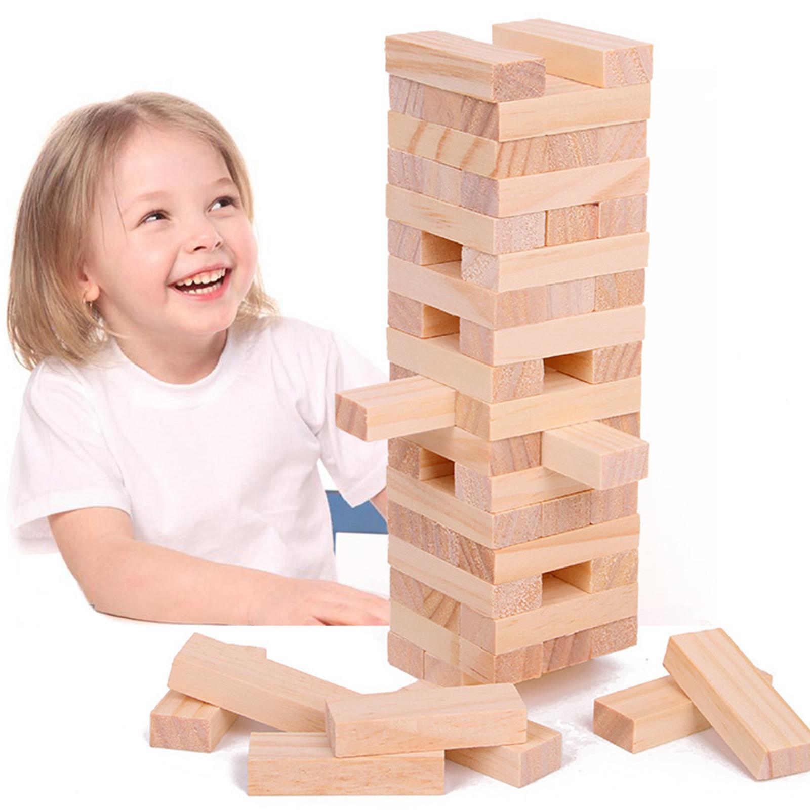 Ретро Деревянная Игра на Баланс – 54 Детали, Идеально Подходит для Семейных Посиделок с Детьми, Подростками и Взрослыми – Классическая Настольная Игра на Ловкость One Size