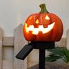 Solar Pumpkin Halloween Lights Decorative Stake Lamp 3 Assorted Jack-O-Lantern Shapes Solar Powered Outdoor Garden Patio Pathway Light Weatherproo