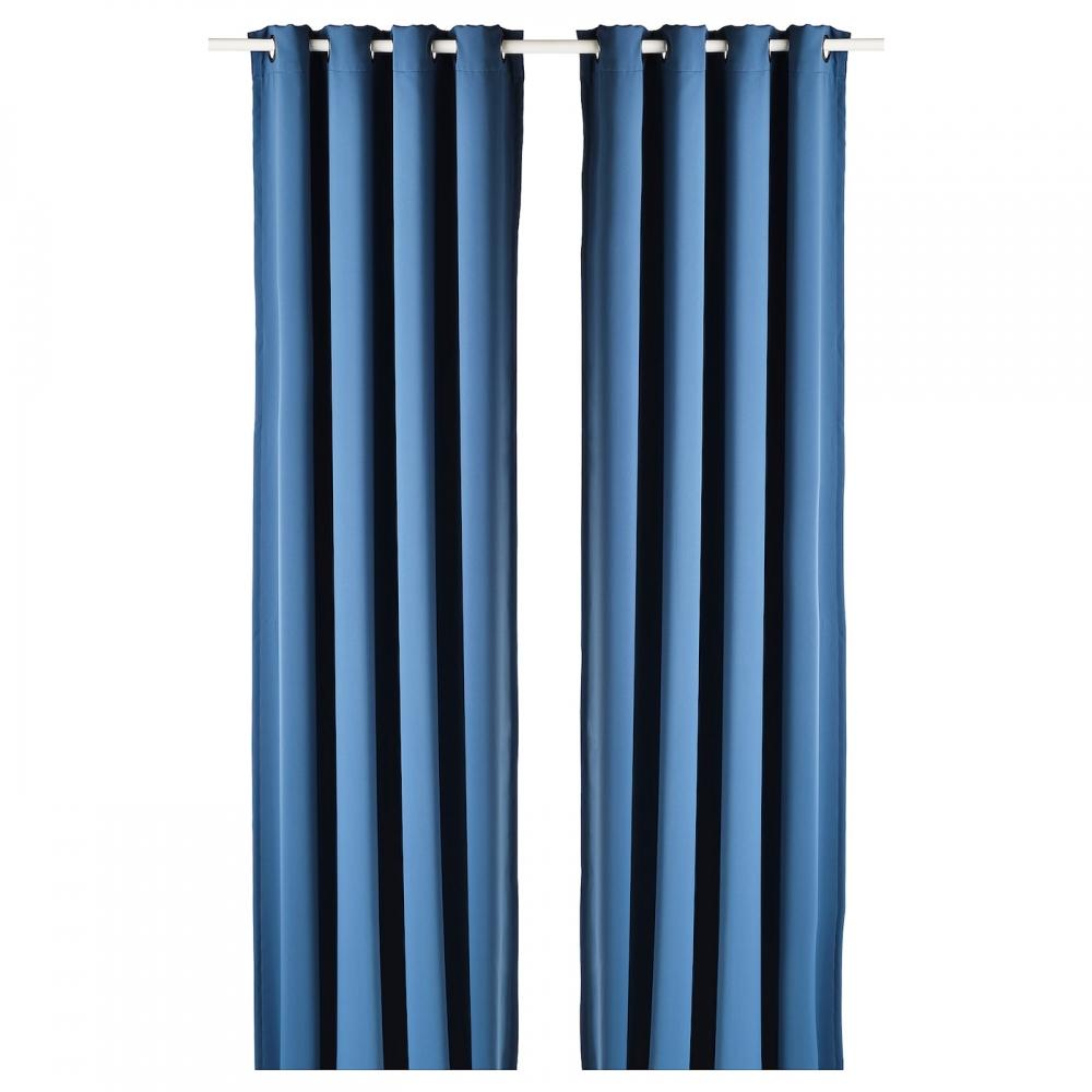 

ИКЕА ХИЛЛЕБОРГ Гардины темные 1 пара синие 145х250 см