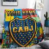 Custom Name,Boca Juniors Printed Flannel Blanket, soft throw for bedroom sofa, washable, Christmas present, great gift.