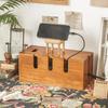 Wood Cable Organizer Box for Extension Cord Power Stripe Surge Protector Wire Management Organizer Cover Hider for Desktop